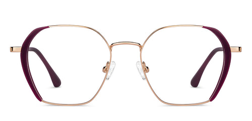 Maroon Round Full Rim Unisex Eyeglasses by John Jacobs-150348