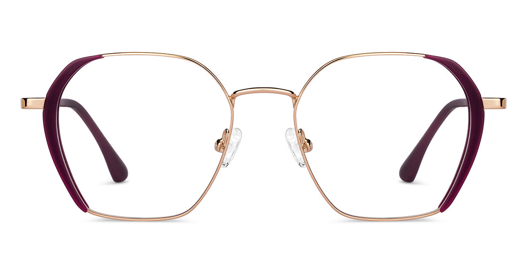 Maroon Round Full Rim Unisex Eyeglasses by John Jacobs-150348