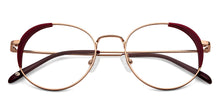 Load image into Gallery viewer, Maroon Round Full Rim Unisex Eyeglasses by John Jacobs-150353