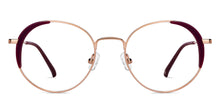 Load image into Gallery viewer, Maroon Round Full Rim Unisex Eyeglasses by John Jacobs-150357