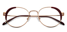 Load image into Gallery viewer, Maroon Round Full Rim Unisex Eyeglasses by John Jacobs-150357