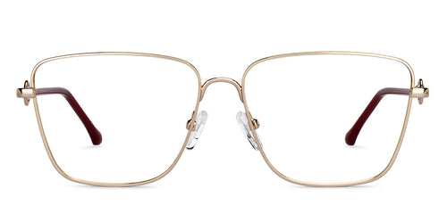 Gold Square Full Rim Women Eyeglasses by John Jacobs-152687