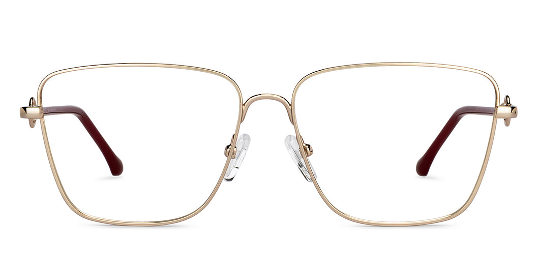 Gold Square Full Rim Women Eyeglasses by John Jacobs-152687