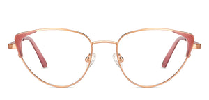 Gold Cat Eye Full Rim Women Eyeglasses by John Jacobs-150950
