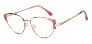 Gold Cat Eye Full Rim Women Eyeglasses by John Jacobs-150950