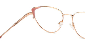 Gold Cat Eye Full Rim Women Eyeglasses by John Jacobs-150950