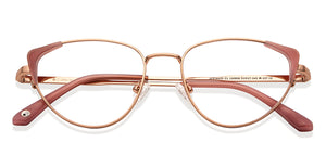 Gold Cat Eye Full Rim Women Eyeglasses by John Jacobs-150950