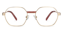 Load image into Gallery viewer, Gold Hexagonal Full Rim Unisex Eyeglasses by John Jacobs-150956