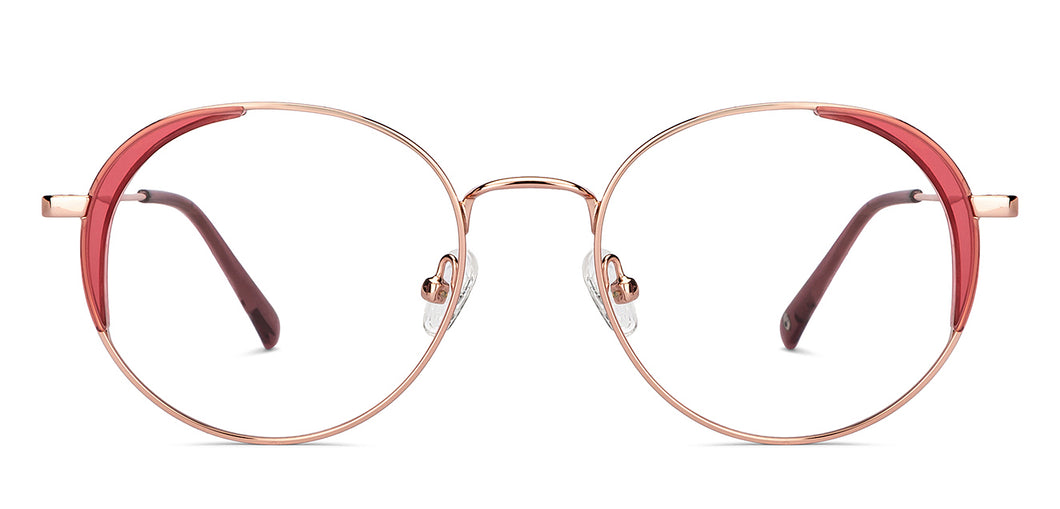 Pink Round Full Rim Unisex Eyeglasses by John Jacobs-150352