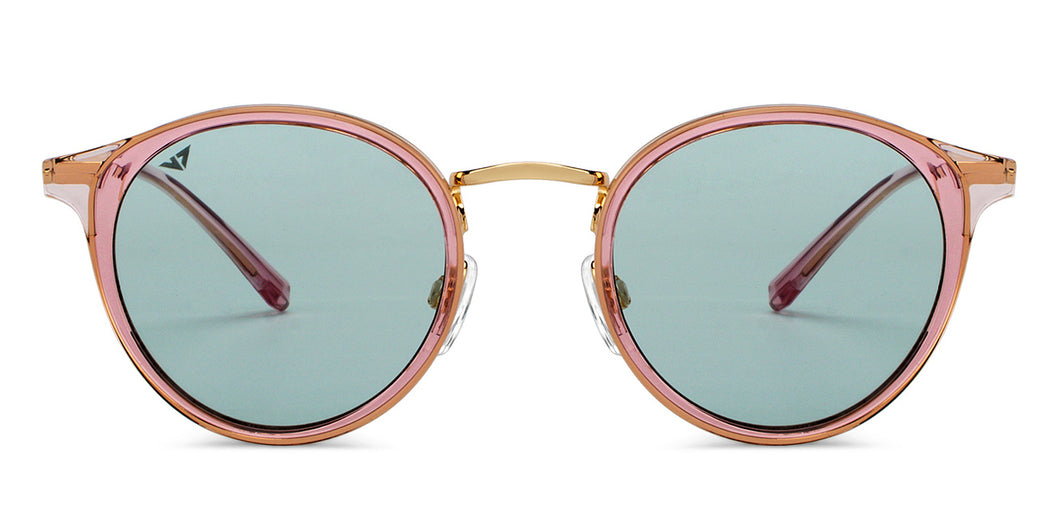 Gold Round Full Rim Unisex Sunglasses by Vincent Chase-200406