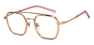 Gold Square Full Rim Unisex Eyeglasses by John Jacobs-207209