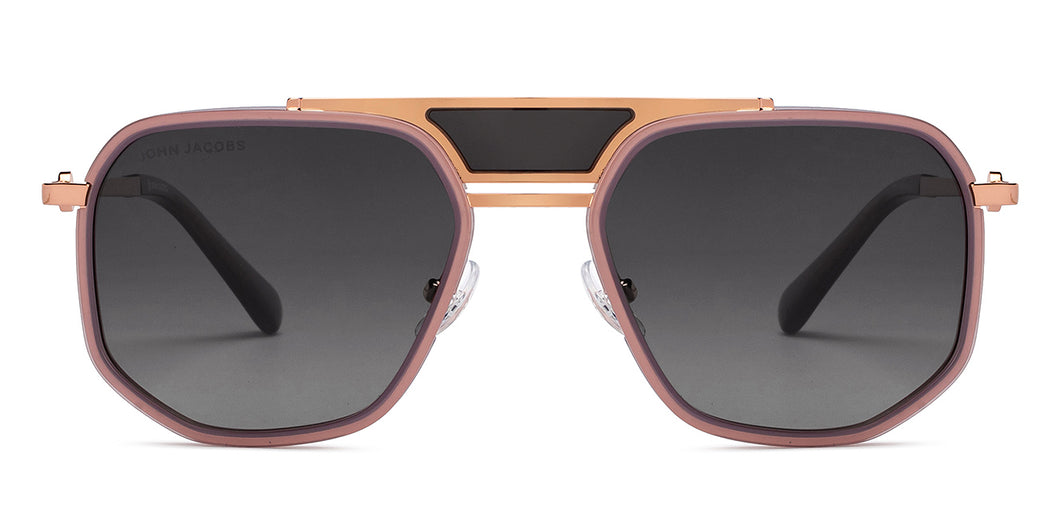 Gold Square Full Rim Unisex Sunglasses by John Jacobs-208138