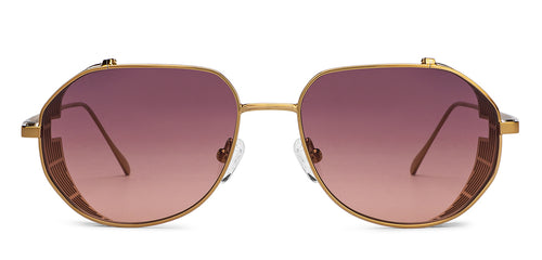 Gold Aviator Full Rim Unisex Sunglasses by John Jacobs-152192
