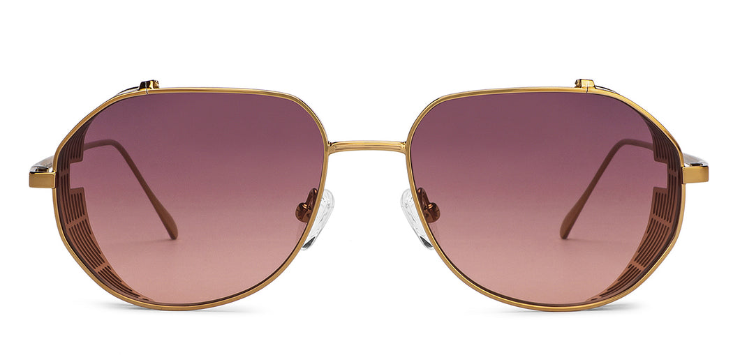 Gold Aviator Full Rim Unisex Sunglasses by John Jacobs-152192