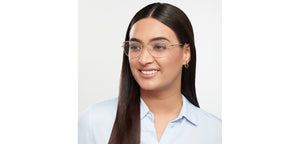 Gold Cat Eye Half Rim Women Eyeglasses by Vincent Chase-200780