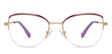 Load image into Gallery viewer, Gold Cat Eye Half Rim Women Eyeglasses by Vincent Chase-200780