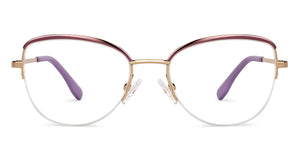 Gold Cat Eye Half Rim Women Eyeglasses by Vincent Chase-200780