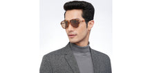 Load image into Gallery viewer, Gold Tortoise Aviator Full Rim Unisex Sunglasses by John Jacobs-206146