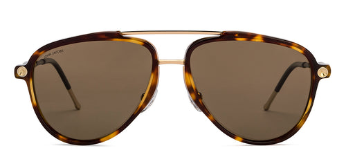Gold Tortoise Aviator Full Rim Unisex Sunglasses by John Jacobs-206146