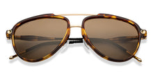 Load image into Gallery viewer, Gold Tortoise Aviator Full Rim Unisex Sunglasses by John Jacobs-206146