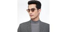 Load image into Gallery viewer, Gold Tortoise Clubmaster Full Rim Unisex Sunglasses by John Jacobs-207044