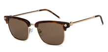 Load image into Gallery viewer, Gold Tortoise Clubmaster Full Rim Unisex Sunglasses by John Jacobs-207044