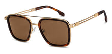 Load image into Gallery viewer, Gold Tortoise Square Full Rim Unisex Sunglasses by John Jacobs-207046
