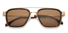 Load image into Gallery viewer, Gold Tortoise Square Full Rim Unisex Sunglasses by John Jacobs-207046