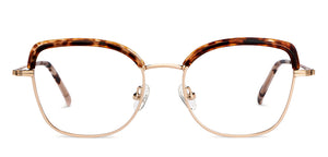 Gold Square Full Rim Women Eyeglasses by John Jacobs-150359