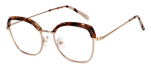 Gold Square Full Rim Women Eyeglasses by John Jacobs-150359