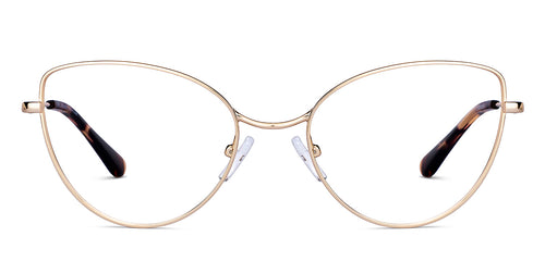 Gold Cat Eye Full Rim Unisex Eyeglasses by John Jacobs-150683