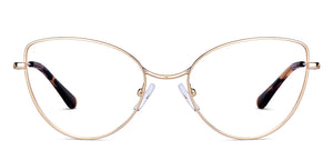 Gold Cat Eye Full Rim Unisex Eyeglasses by John Jacobs-150683
