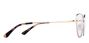 Gold Cat Eye Full Rim Unisex Eyeglasses by John Jacobs-150683