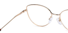 Load image into Gallery viewer, Gold Cat Eye Full Rim Unisex Eyeglasses by John Jacobs-150683