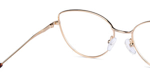 Gold Cat Eye Full Rim Unisex Eyeglasses by John Jacobs-150683