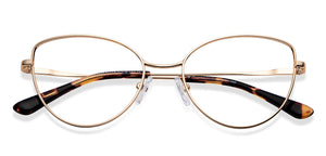 Gold Cat Eye Full Rim Unisex Eyeglasses by John Jacobs-150683