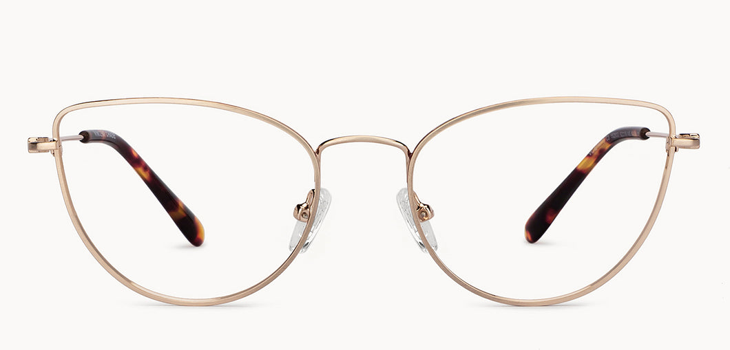 Gold Cat Eye Full Rim Women Eyeglasses by Vincent Chase-152833