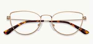 Gold Cat Eye Full Rim Women Eyeglasses by Vincent Chase-152833