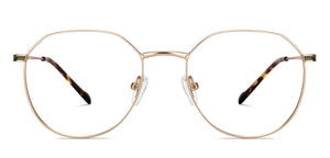 Gold Geometric Full Rim Unisex Eyeglasses by Vincent Chase-150390