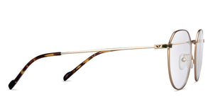 Gold Geometric Full Rim Unisex Eyeglasses by Vincent Chase-150390