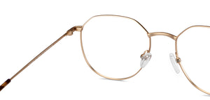 Gold Geometric Full Rim Unisex Eyeglasses by Vincent Chase-150390