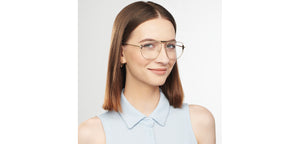 Gold Square Full Rim Unisex Eyeglasses by John Jacobs-150962
