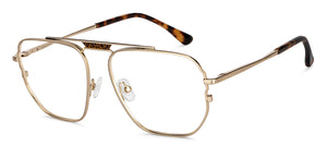Gold Square Full Rim Unisex Eyeglasses by John Jacobs-150962
