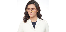 Load image into Gallery viewer, Gold Tortoise Aviator Full Rim Unisex Eyeglasses by John Jacobs-206144
