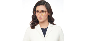 Gold Tortoise Aviator Full Rim Unisex Eyeglasses by John Jacobs-206144