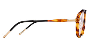 Gold Tortoise Aviator Full Rim Unisex Eyeglasses by John Jacobs-206144