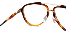 Load image into Gallery viewer, Gold Tortoise Aviator Full Rim Unisex Eyeglasses by John Jacobs-206144