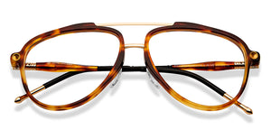 Gold Tortoise Aviator Full Rim Unisex Eyeglasses by John Jacobs-206144