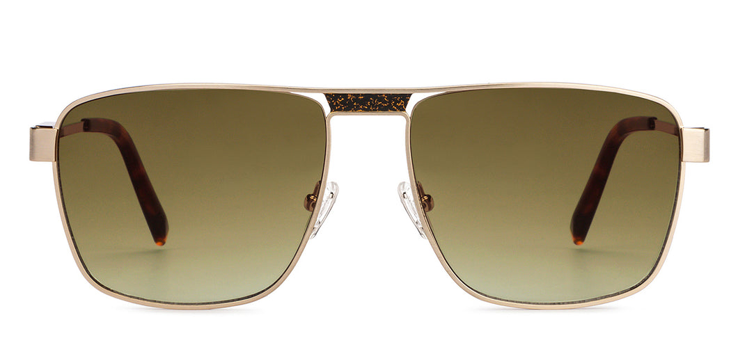 Gold Square Full Rim Unisex Sunglasses by John Jacobs-150964