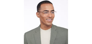 Gold Rectangle Rimless Unisex Eyeglasses by Vincent Chase-208783